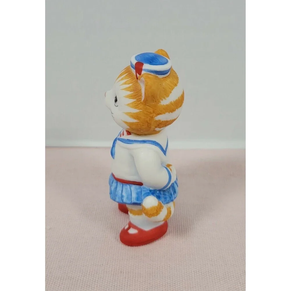 Sri Lanka Homco Cat Sailor Girl figurine Vintage 1993